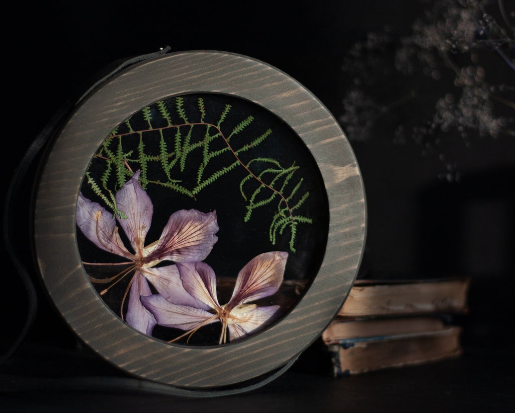 Art de fleurs pressées diam. 23 cm - Orchidée Bauhinia