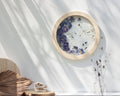 Pressed flower art d. 12" - Shades of blue - Emerald Rabbit