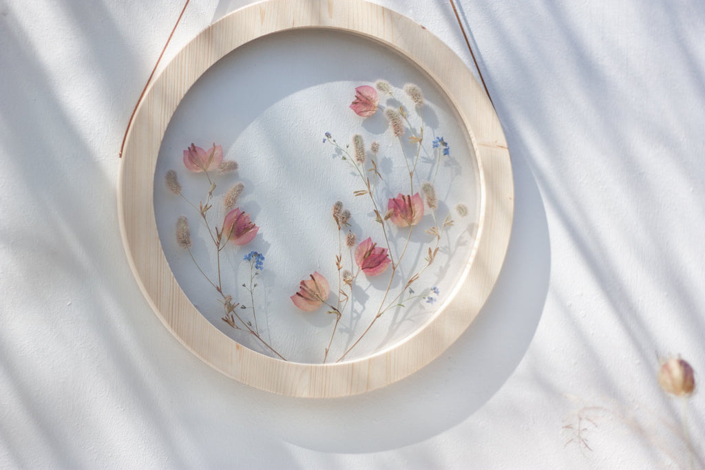Art de fleurs pressées diam. 30 cm - Esthétique Pastel