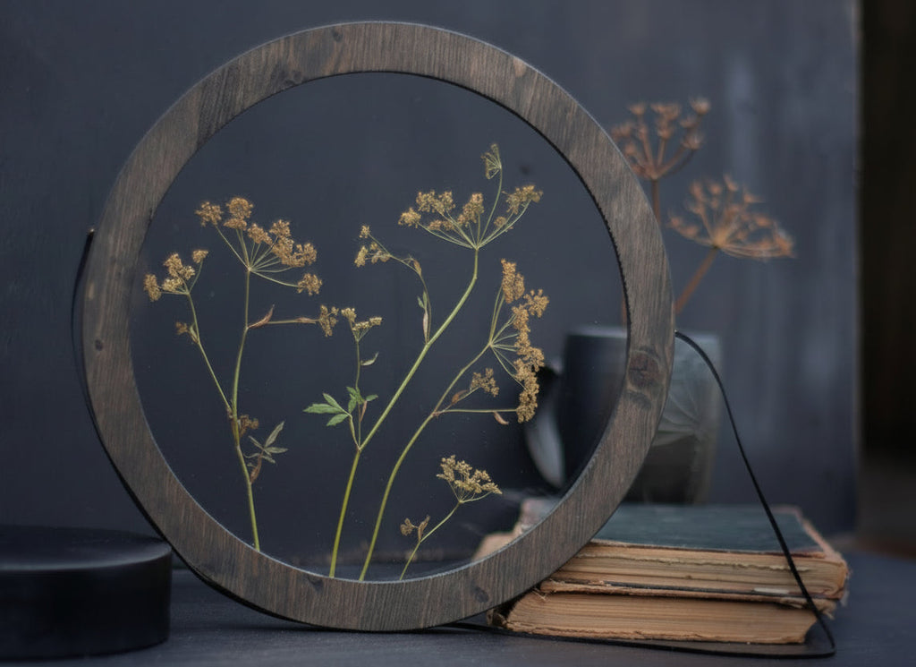 Pressed flower frame d. 9" and 12" - Dill Blossom - Emerald Rabbit