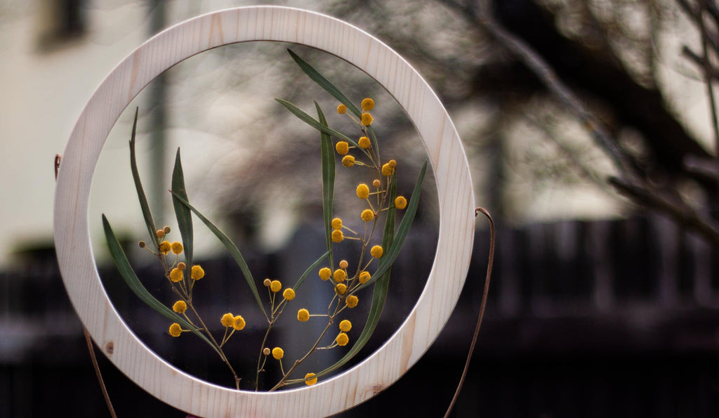 Pressed flower frame d. 9" and 12" - Mimosa moments - Emerald Rabbit