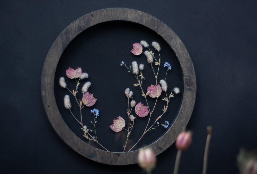 Art de fleurs pressées diam. 30 cm - Esthétique Pastel