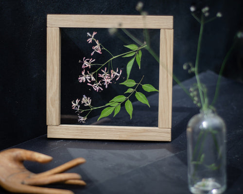 Art floral pressé 20x20cm - Lilas