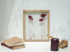 Cadre de fleurs pressées 26,5x31,5 cm - Coquelicots