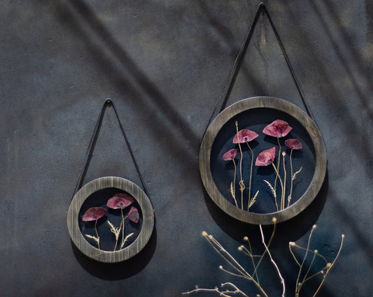 Pressed flower frame d. 9" and 12" - Poppies time