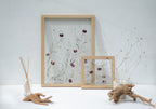 Cadre Fleurs séchées 13x18" - Argenté et bordeaux