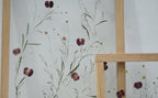 Cadre Fleurs séchées 13x18" - Argenté et bordeaux