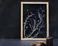 Cadre Fleurs séchées 13x18" - Argenté et bordeaux